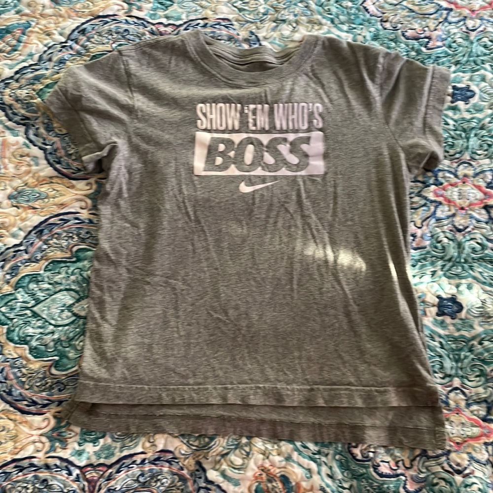 Gray high - low Nike Tee small